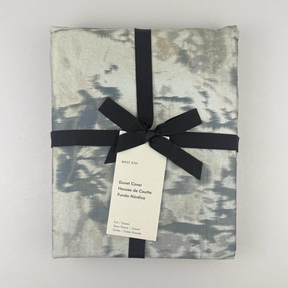 West Elm Abstract Tapestry TENCEL Lyocell Duvet Cover FULL/QUEEN Green Bedding